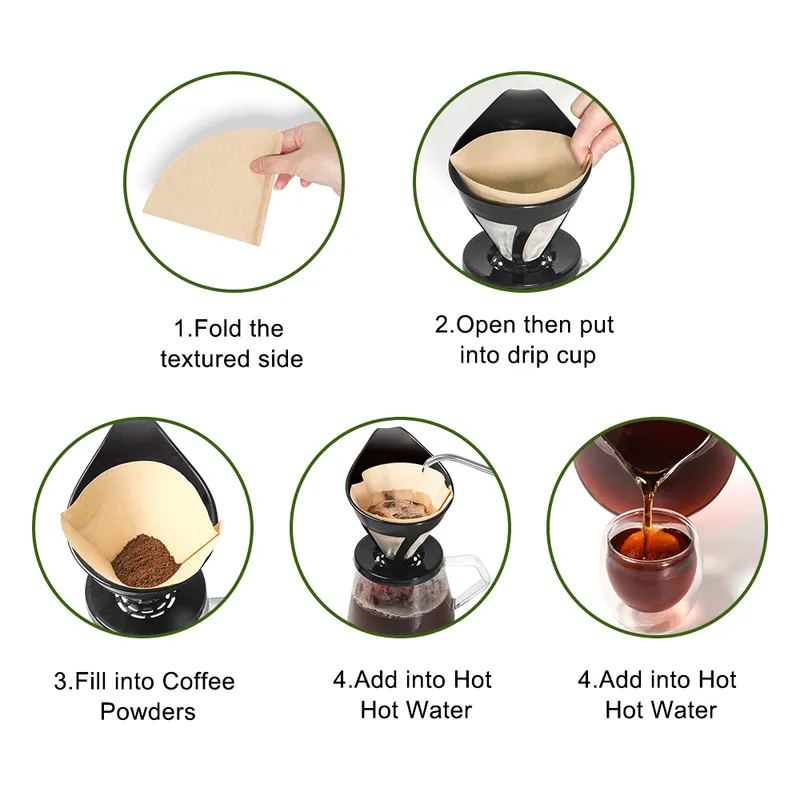 Coffee Filter V Shape Paper Cone For V60 Dripper Filters Cups Espresso Drip Tools 220509