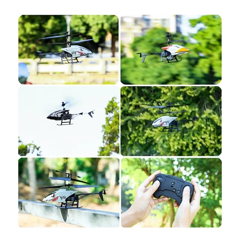 Modèle de drone d'avion télécommandé d'hélicoptère mini USB RC à 2 canaux avec lumière 220321