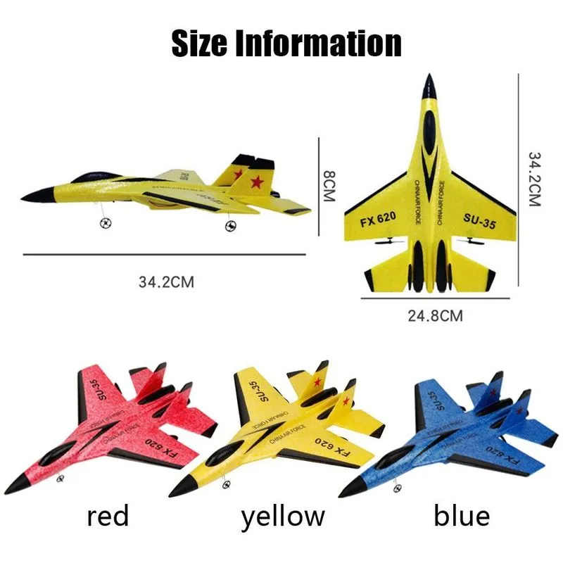 FX620 SU35 24G Telecomando Fighter Hobby Aliante Aereo EPP Giocattoli in schiuma RC Aereo Regalo bambini 2206218496081