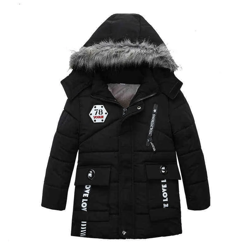 Nuova giacca autunno inverno bambini 2 3 4 5 anni Moda Mantieni caldo Giacca ragazzi Con cappuccio Cerniera Collo in pelliccia Capispalla Compleanno Abbigliamento bambini J220718