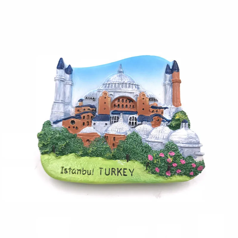 Magnete da frigorifero da viaggio in Turchia creativo Souvenir Istanbul Pamukkale Magneti decorativi Bandiera di cristallo con mongolfiera di alta qualità 220718