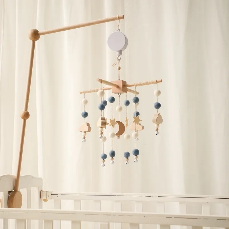 bébé berceau mobile hochet jouets avec boîte à musique en bois lit cloche support jouet éducatif nordique suspendu décor accessoires cadeaux 220428