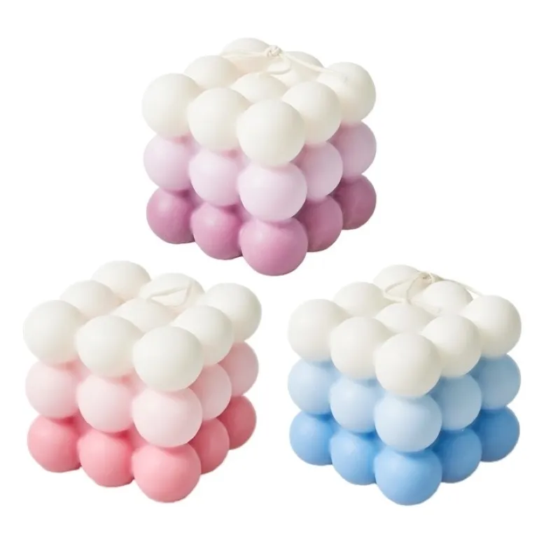 Liten Bubble Cube Candle Soy Wax Aromatherapy Doftande ljus Avslappnande födelsedagspresent 2206069162594