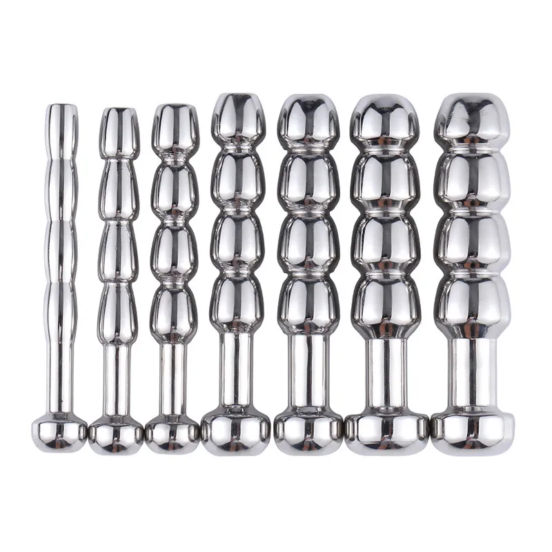 7 maten Urethrale Dilatator Metalen Katheter Paard Oog Stimulatie Penis Plug Klinkende Masturbator sexy Speelgoed voor Men6377951