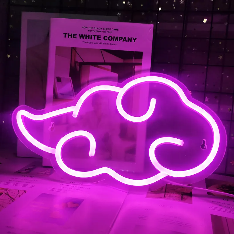 Insegna personalizzata Nuvola LED Wall Art Decor Casa Camera da letto Sala da gioco Decorazione feste Regalo creativo Luce notturna al neon 220615