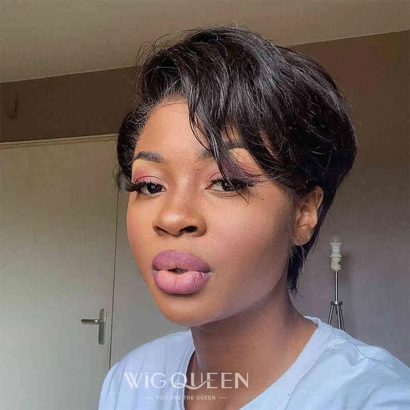 Pixie Cut Wig Short Bob Straight Human Hair S X T Part Lace Boss Lady Laveluced Longlasting Styling 220606