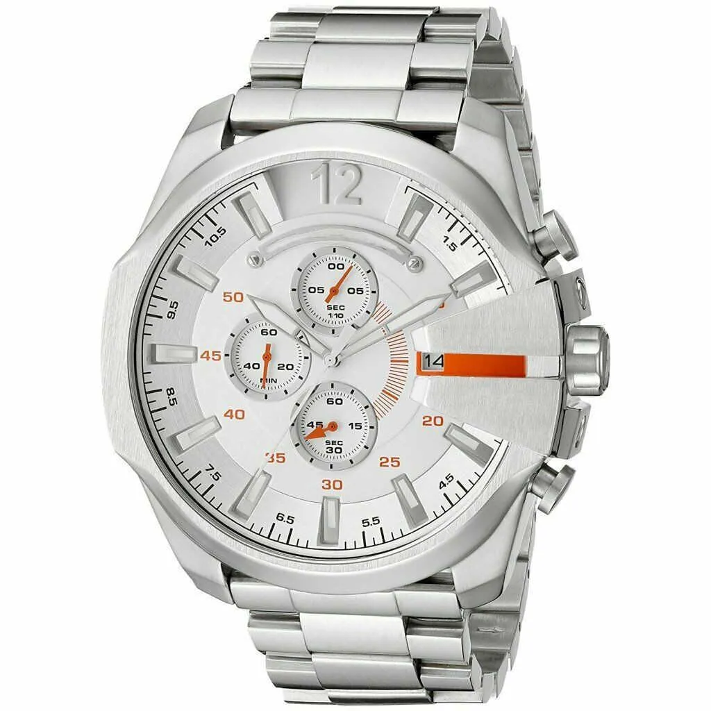 Montres de luxe pour hommes montre dz4308 mouvement à quartz chronographe cadran argent acier inoxydable montre-bracelet pour hommes de haute qualité