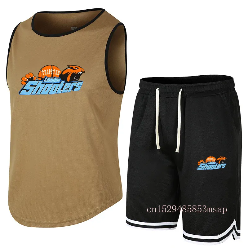 夏のトラックスーツの男性セットノースリーブTシャツトラプスタータンクトップショートパンツランニングベストバスケットボールスポーツウェア220621