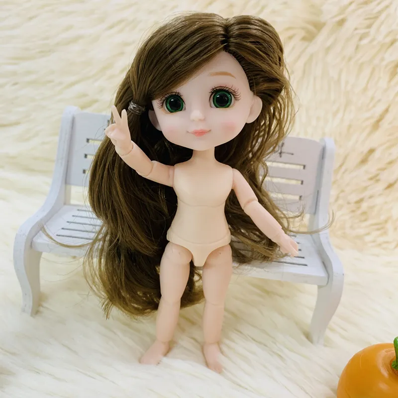 BjD 13CM Puppe 13 bewegliche Gelenke, süßes Gesicht und blaue Augen mit Kleidung, Schuhen, Minipuppen, Mädchen, Geschenk für Mädchen, DIY-Spielzeug 220815