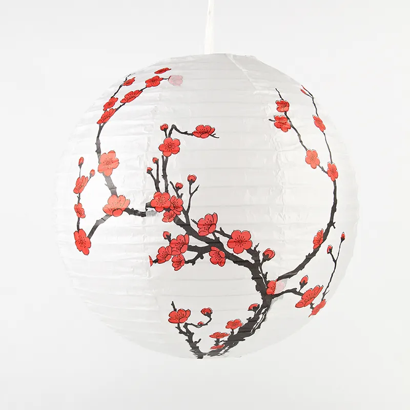 35 cm fleur de prunier ronde papier lanterne abat-jour chinois Style oriental lumière Restaurant mariage décoration décor à la maison cadeaux 220611