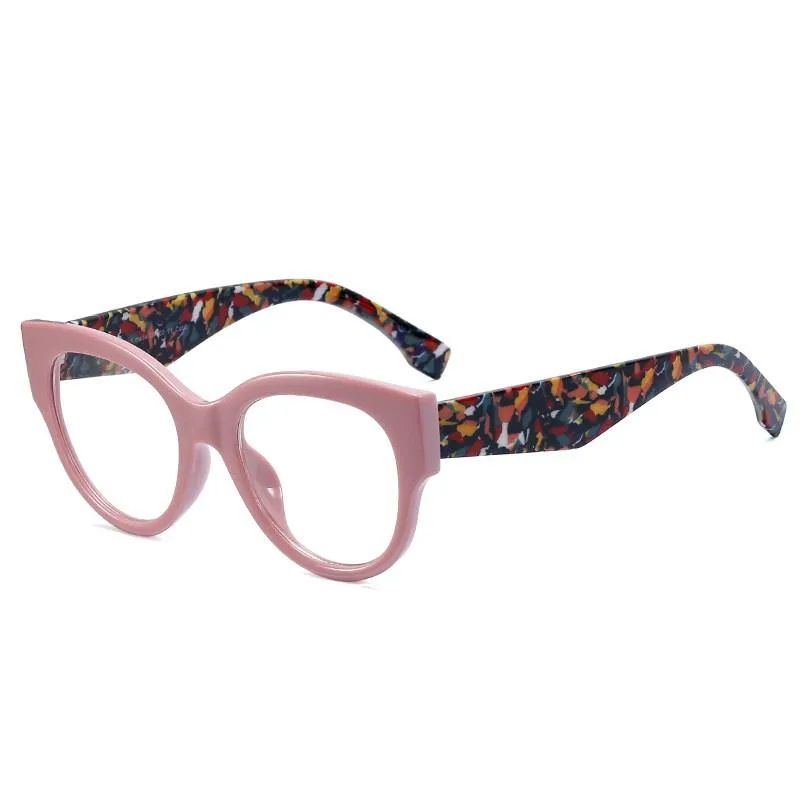 Solglasögon högkvalitativa kvinnor Blue Bloking Optiska läsglasögon Dubbelfärg med modetrend Vintage Brand Designer Oversize238J