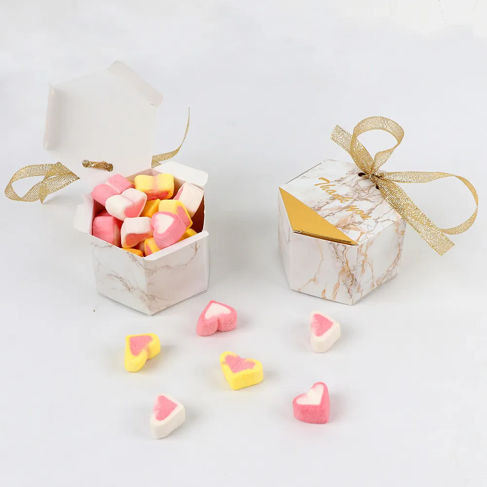 100 Uds. Cajas de dulces de estilo mármol, recuerdos y regalos creativos de boda para invitados, suministros de fiesta, Cajas de Regalo de agradecimiento de papel