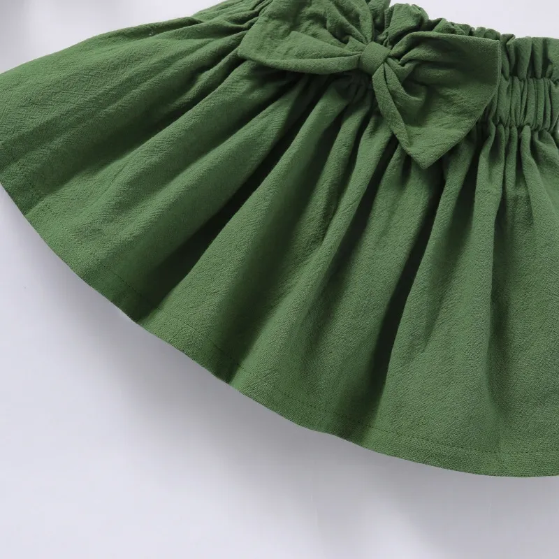 hibobi Baby Girls Bodysuit Infant Girls Clothes Set Floral Print Romper & Bowknot Decor Skirt & Headband 220425