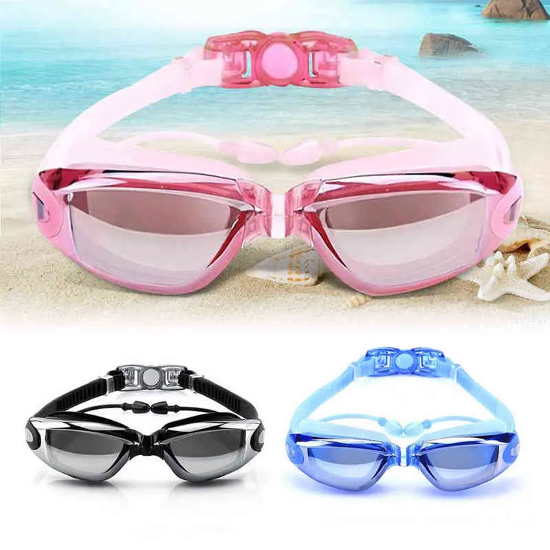 Optische Schwimmbrille Männer Frauen Myopie Pool Ohrstöpsel Professionelle Wasserdichte Schwimmen Brillen Rezept Erwachsene Tauchen Gläser G220422