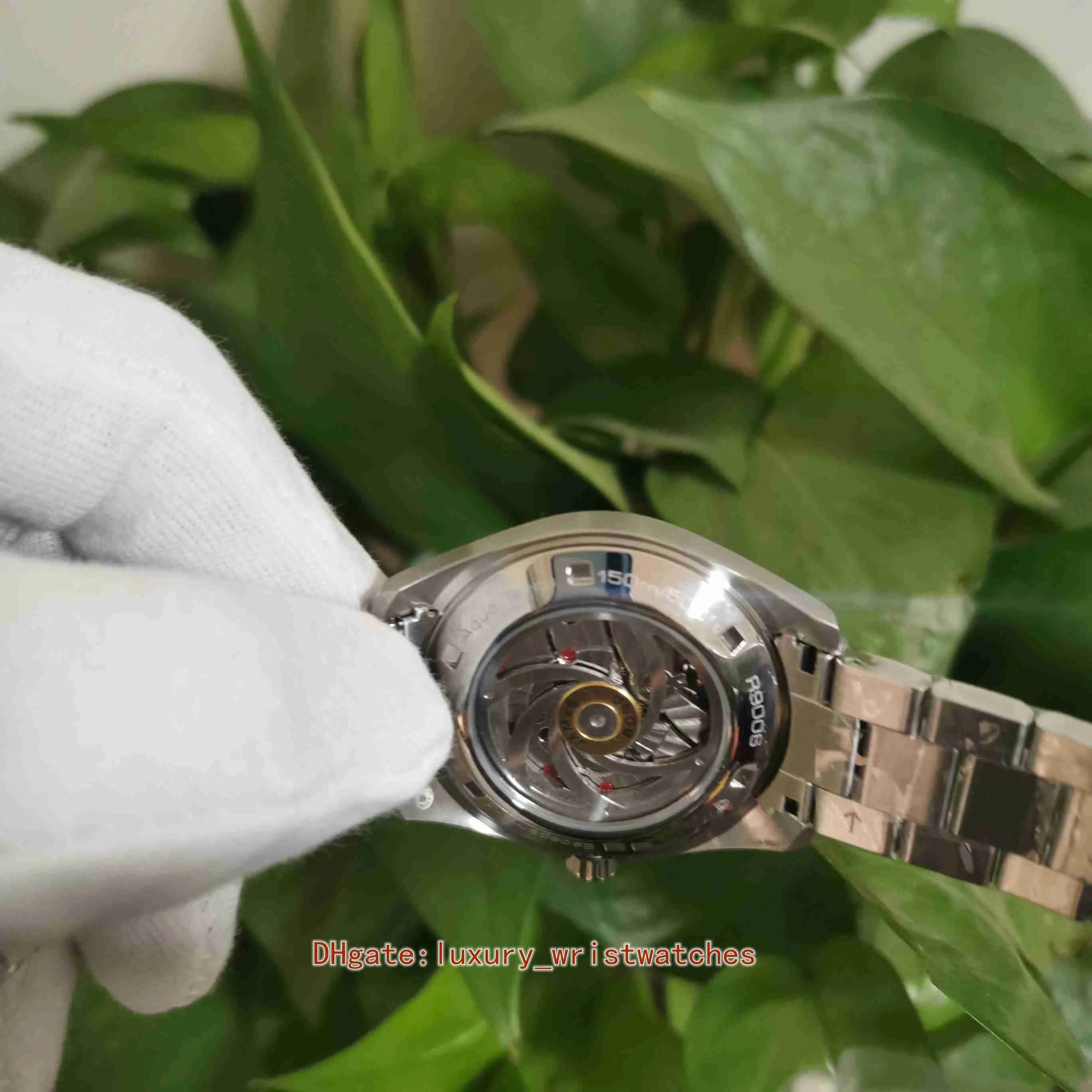 Idealne zegarki wysokiej jakości 41 5 mm Aqua Terra 150m 220 10 41 21 03 004 Przezroczysta stal nierdzewna Przezroczyste mechaniczne automatyczne męże WATC332H