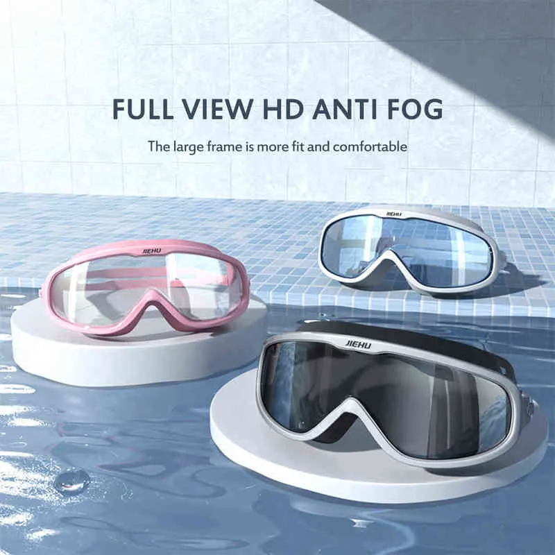 Anti-fog Swimming Glasses with Box Adults Kids Adjustable Eyewear Swim Diving Goggles with Earplug Outdoor Waterproof Women Men G220422