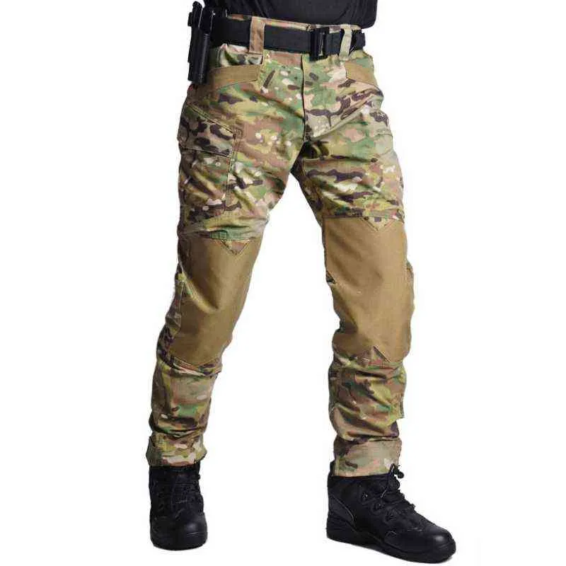 男性の品質戦術パンツミリタリー衣類軍隊迷彩貨物パンツ膝補強ペイントボールエアソフト耐久性ズボンL220706