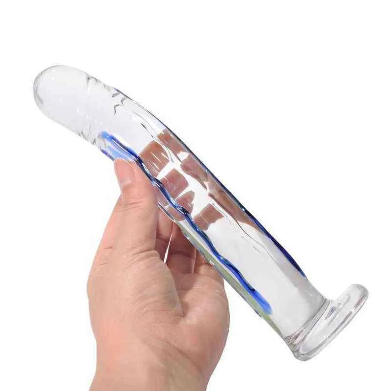 NXY DILDOS DONGS CRISTAL VIDRO DLILO PENIS ARTIFICIAL Anal Butt Plug G Spot Toys sexuais eróticos para feminino Feminino Dildo realista Dildo 220511