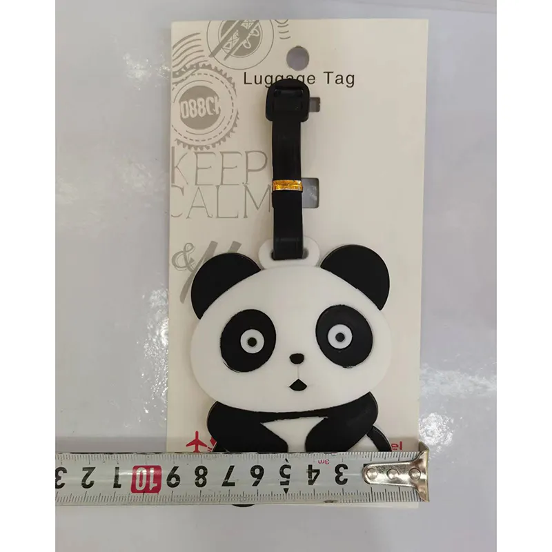 Creatieve PVC Panda Bagage -tag Keychain Party Favor Portable Cartoon Travel Label Keyring
