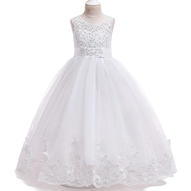 Meisjes kerstjurk wit roze bruidsmeisje kinderen kleden voor kinderen lange prinses partij bruiloft 10 12 jaar vestidos 220422