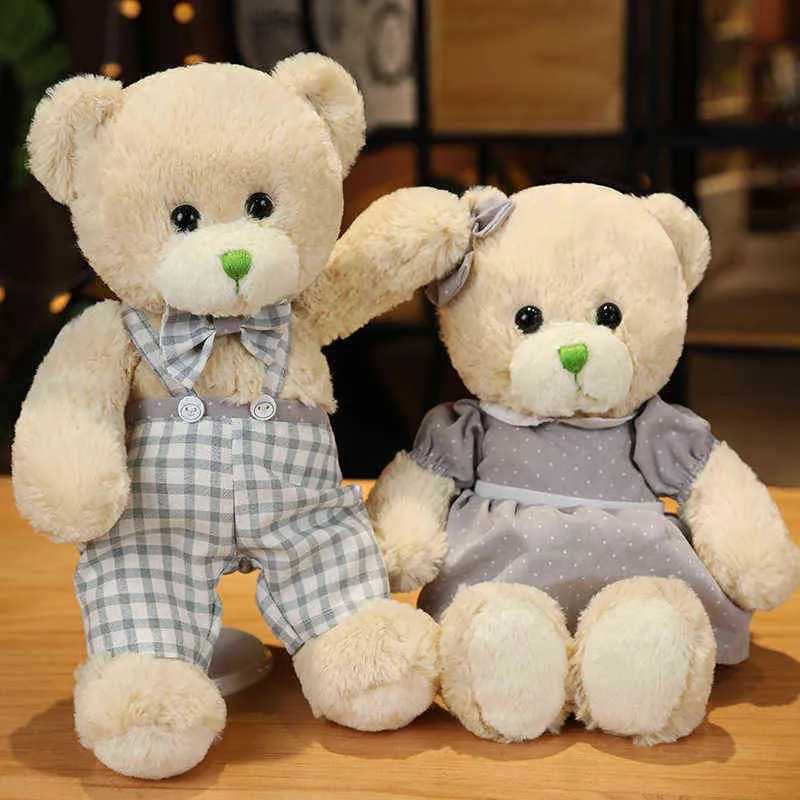 Pc Cm Kawaii Coppia Teddy Bear Peluche Bella Con Gonna Cuscino Regalo Carino L'amante Ragazze bambini Regali di San Valentino J220704