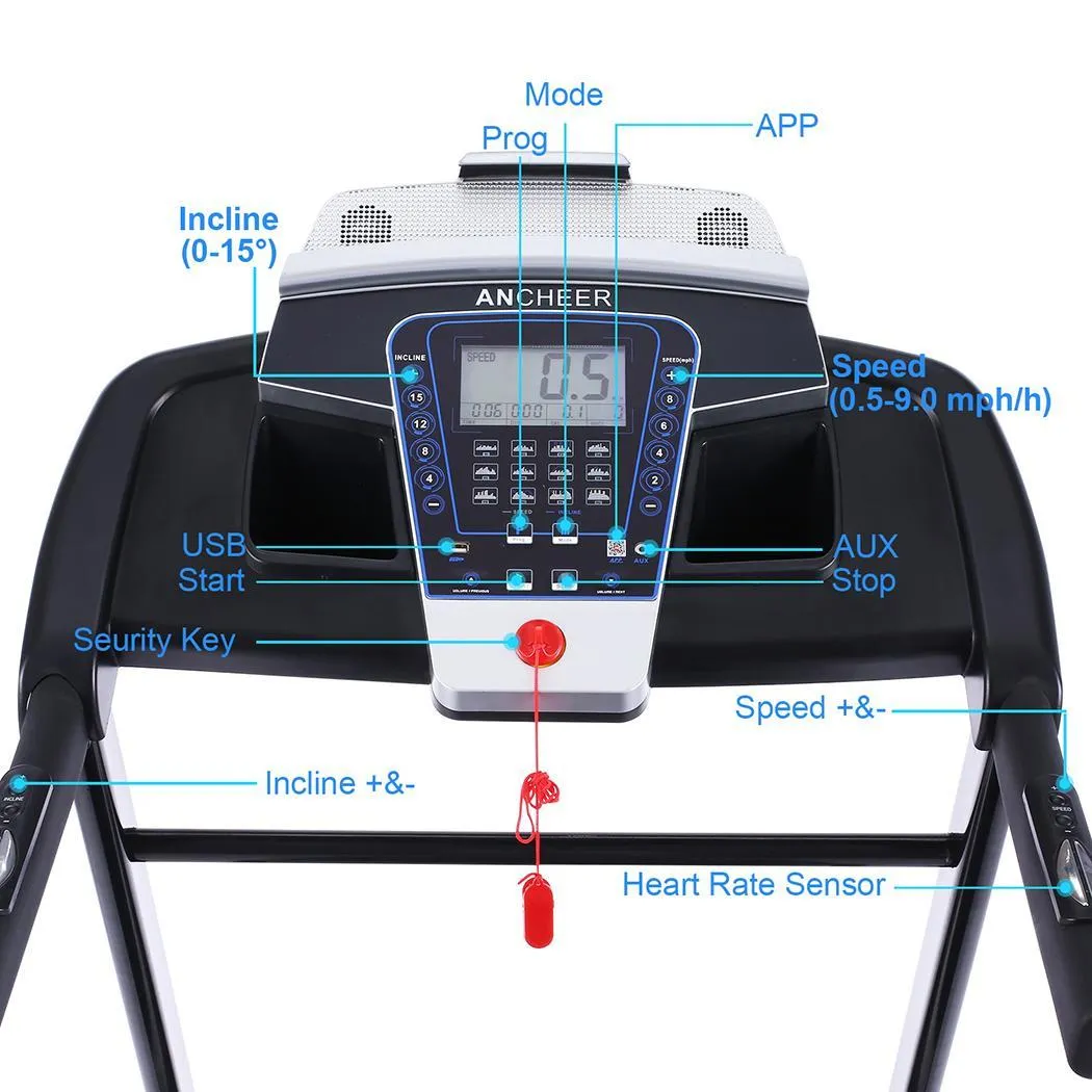 Opvouwbare loopband 3.25HP Power Running Jogging Wandelmachine Multifunctionele loopbanden met LCD-scherm Indoor fitnessapparatuur