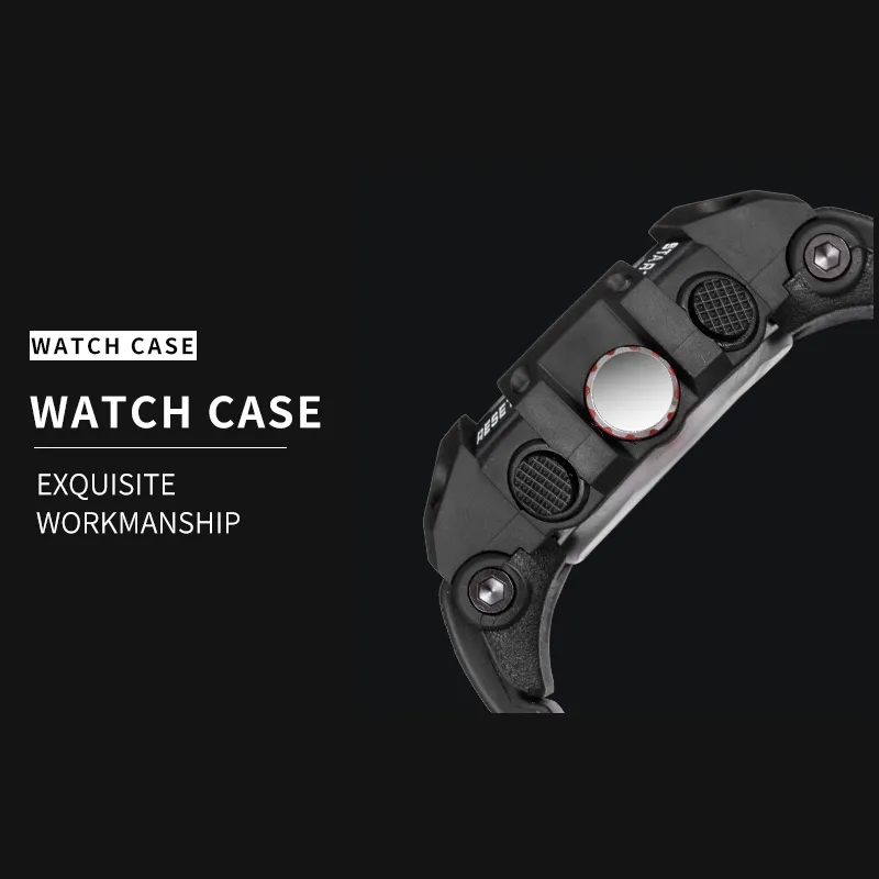 Smael Dual Time Mężczyźni zegarki 50m Wodoodporne zegarki wojskowe dla mężczyzn 8007 THOCK RESISITANT SPORT WAKTY PREZENTY WTACH 220421232V