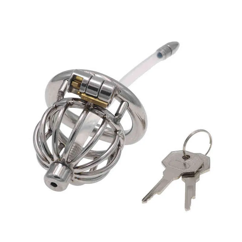 NXY Chastity Device Colorful Stainless Steel Short Ball Penis Cage Lock Adult Sex Toys 0416