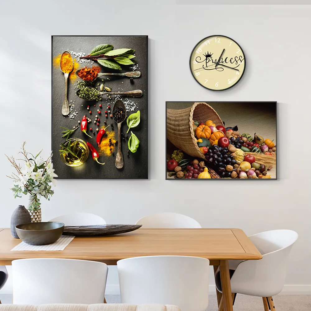 Grains de légumes épices cuisine toile peinture Cuadros scandinaves affiches et impressions mur Art photo pour salle à manger décor