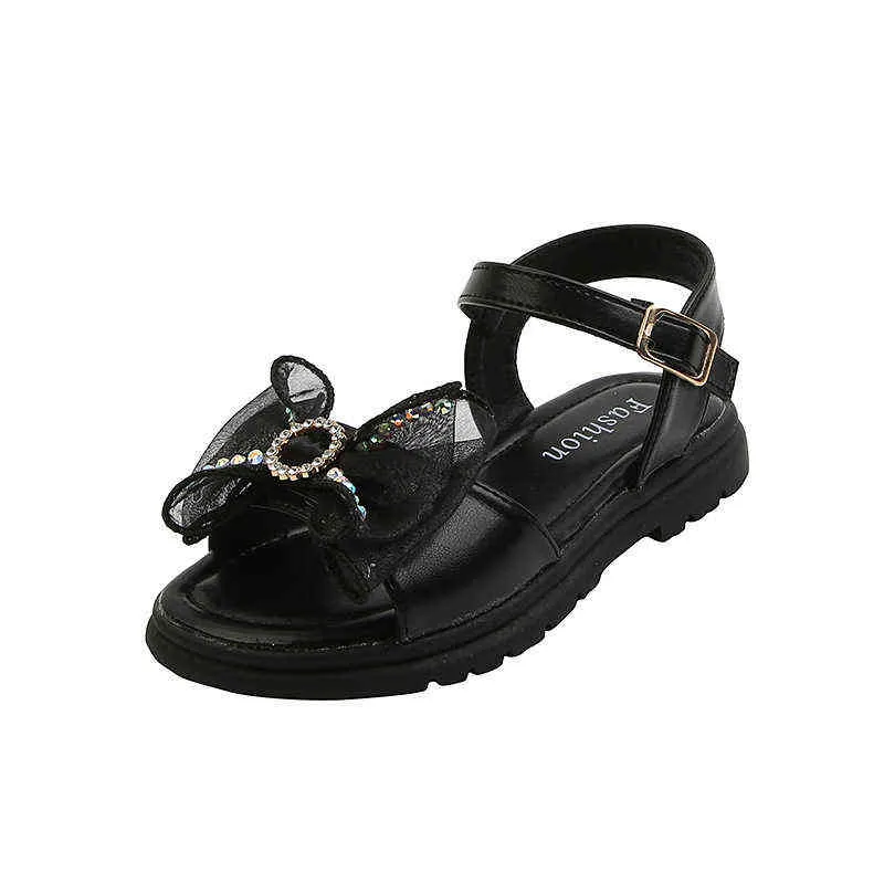 3-12 ans chaussures pour enfants filles été sandale antidérapante mode 2021 dentelle arc élégant princesse chaussure enfants sport plage sandale G220523