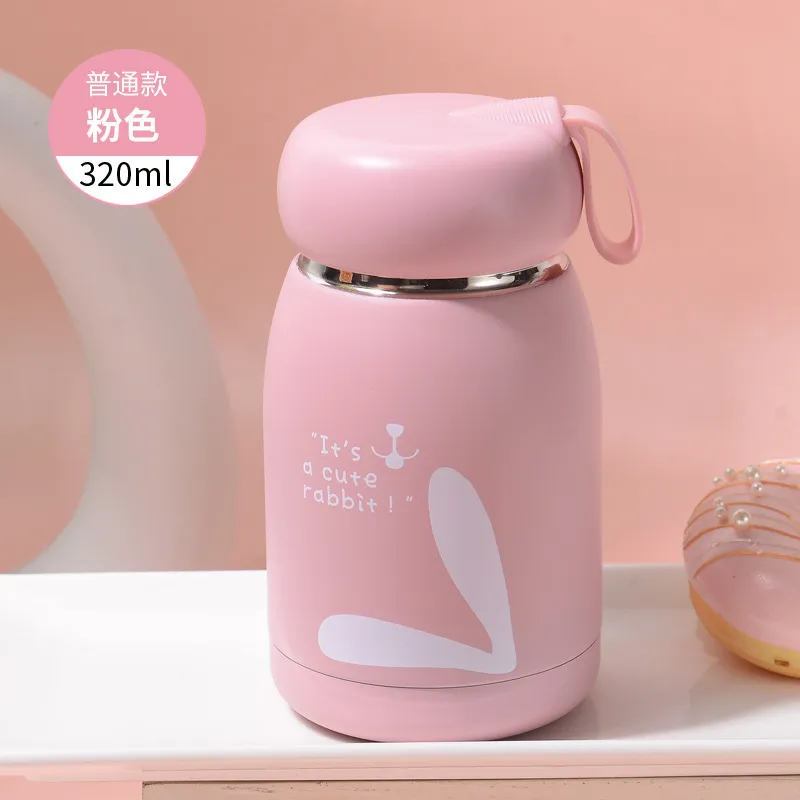 Vattenvakuumflaska mini 320 ml söt stil för flickor barn student present säkerhet 304 rostfritt stål kaffemjölk kopp anpassad 220706