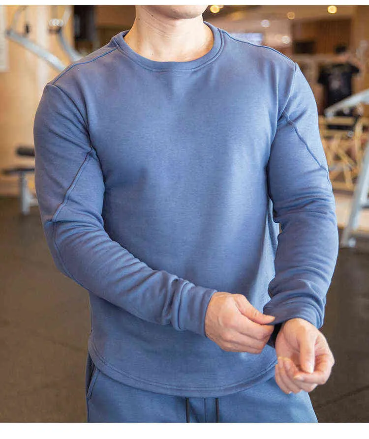 Jesienne zimowe aksamitne męskie koszule z długim rękawem na zewnątrz bluzy sportowe jogging sportowy gimnazja bluzy fitness L220704