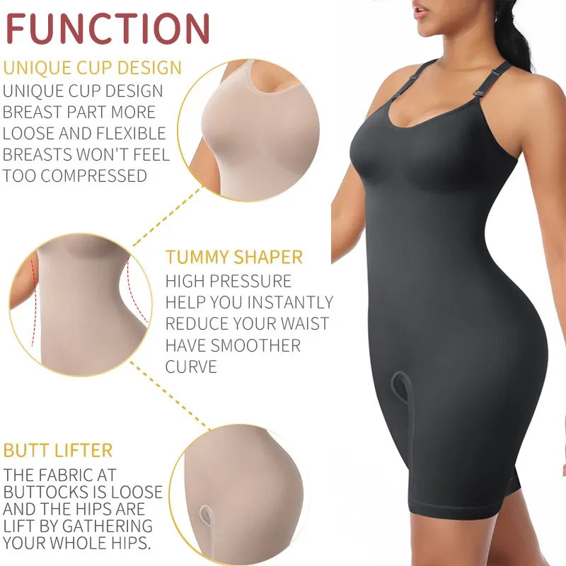 Bodysuit Shapewear Women Full Body Shaper Tummy Control Slimming Sheath Butt Lifter Push Up Thigh Slimmer Abdomen Shapers Corset 220813