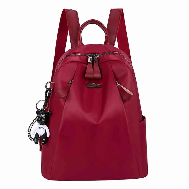 Double shoulder bag women's new Oxford cloth anti splash leisure travel backpack Purses_KRJX