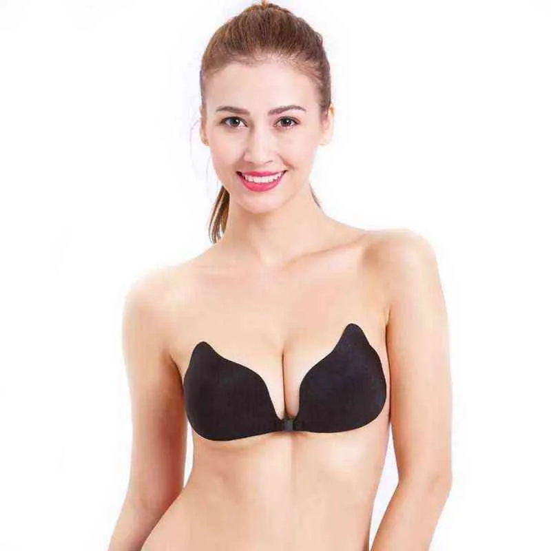 Invisible Bras for Wedding Silicone Bras Push Up Women Front Tie Lingerie Strapless Bra Plus Size Fly Bra Breathable Underwear Y220725