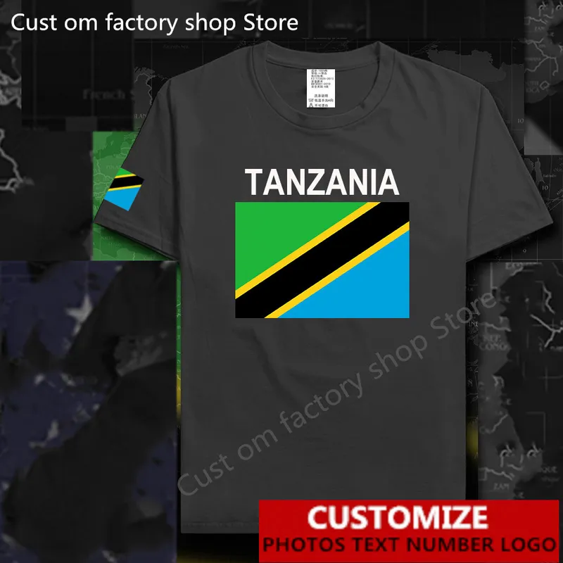 Tanzania Tanzanian Country Flag T Shirt Free Custom Jersey DIY Numer Numer 100 Cotton T Shirts 220616