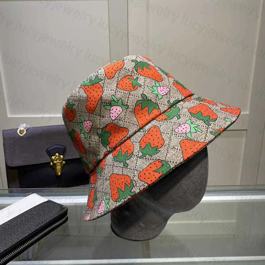 Moda bonés de beisebol morango balde chapéu designer clássico chapéus carta impressão xadrez design para homem mulher 2 estilo qualidade superior 5656194k