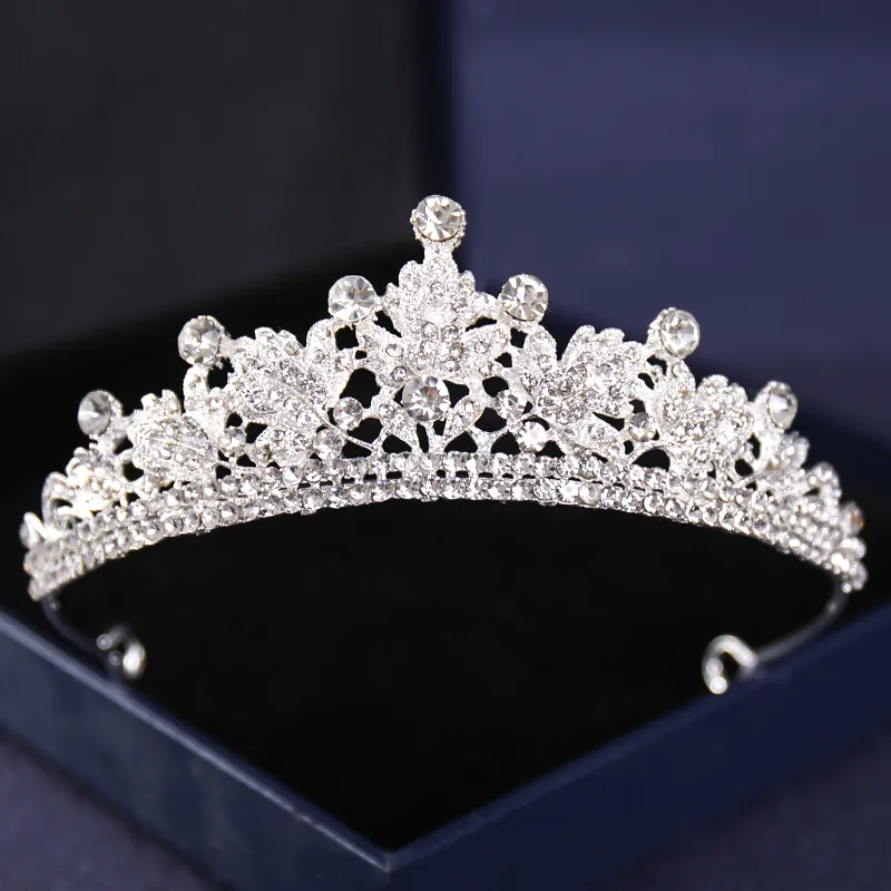 Coroas de cristais de cor prata e tiaras coroas barrocas da coroa vintage Tiara para mulheres concursos de noiva para o casamento de diadema de casamento 220726