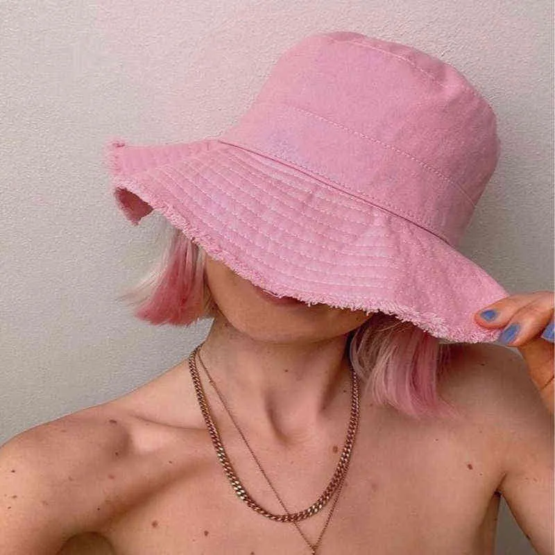 여자 모자 패션 밥 프랑스 여성 양동이 모자 디자이너 멀티 스타일 밝은 색상 올바른 편지 봄 가을 여행 솜털 Y220406
