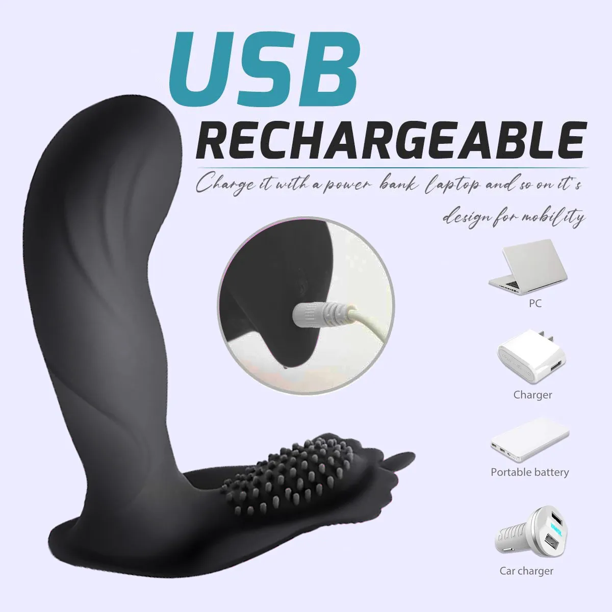 Afrodisia fjärilsvibratorklitoris och g-spot stimulator silikon dildo USB uppladdningsbar massage vuxna sexiga leksaker