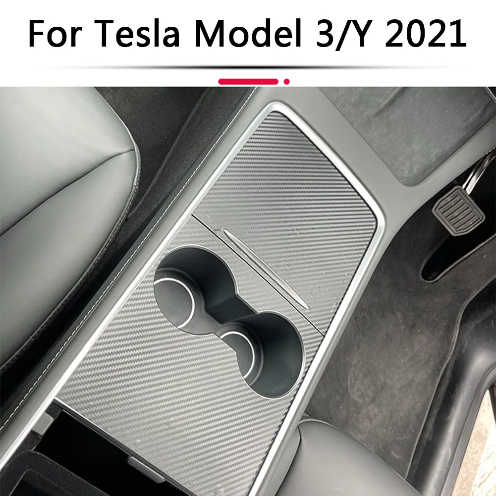 PVC Center Console Wrap Kit Pièces Autocollant Remplacement de texture en fibre de carbone pour Tesla Modèle 3 Y 2021 ACCESSOIRES AUTOMOBILES8270738