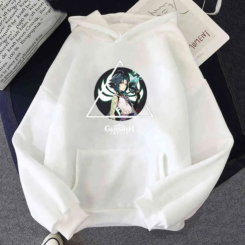 Аниме спортивная игра для толстовки Genshin Impact Cosplay Come Come Hoodies Xiao Print Hoodie Женская куртка 2021 Новая мужская уличная одежда G220713