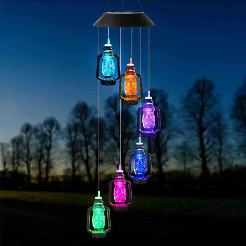 Solar Light Outdoor Zaopatrzenie LED wiatrowe wiatrowe grzycie wodoodporne motyl Hummingbird Night Light Garden Dekoracja dziedzińca J220531