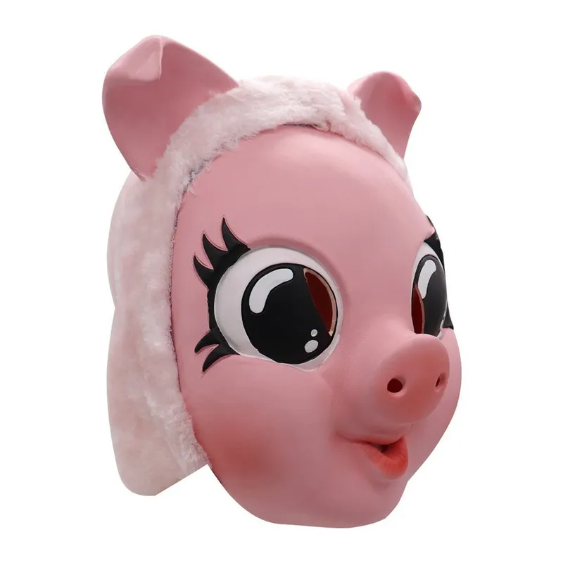 キリングイブシーズン2 -Jodie Comer Villanel Le Pink Pig Cosplay Mask Halloween Cosplay Costume Props 220720