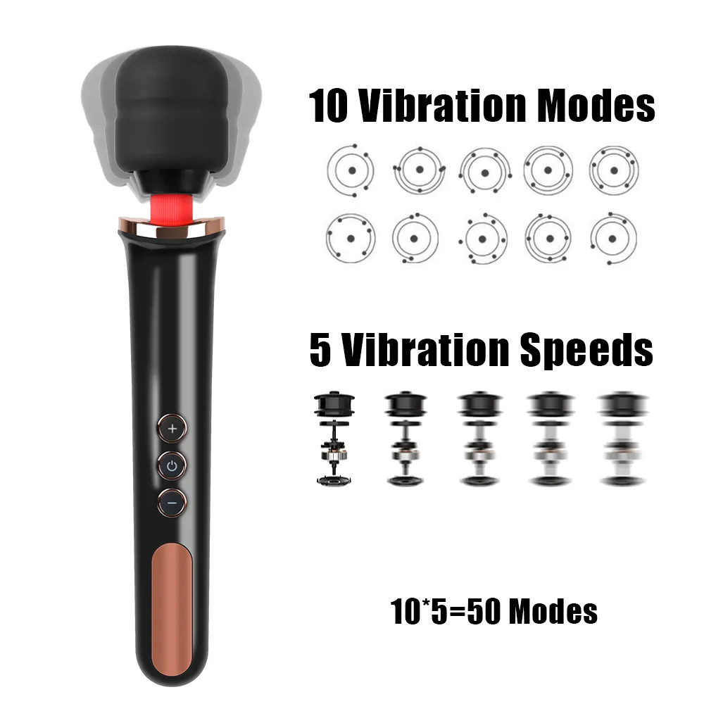 Wand Body Massager Huge Size 10 Frequency Lesbian Vagina Vibrator Magic Clit Stimulator AV Stick sexy Toys for Women