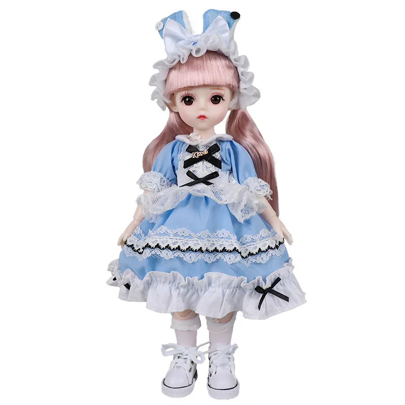 인형 30 cm 인형 16 BJD 21 움직일 수있는 조인트 3D 시뮬레이션 아이 메이크업 소녀 귀여운 드레스 인형 패션 드레스 DIY 장난감 선물 소녀 220826
