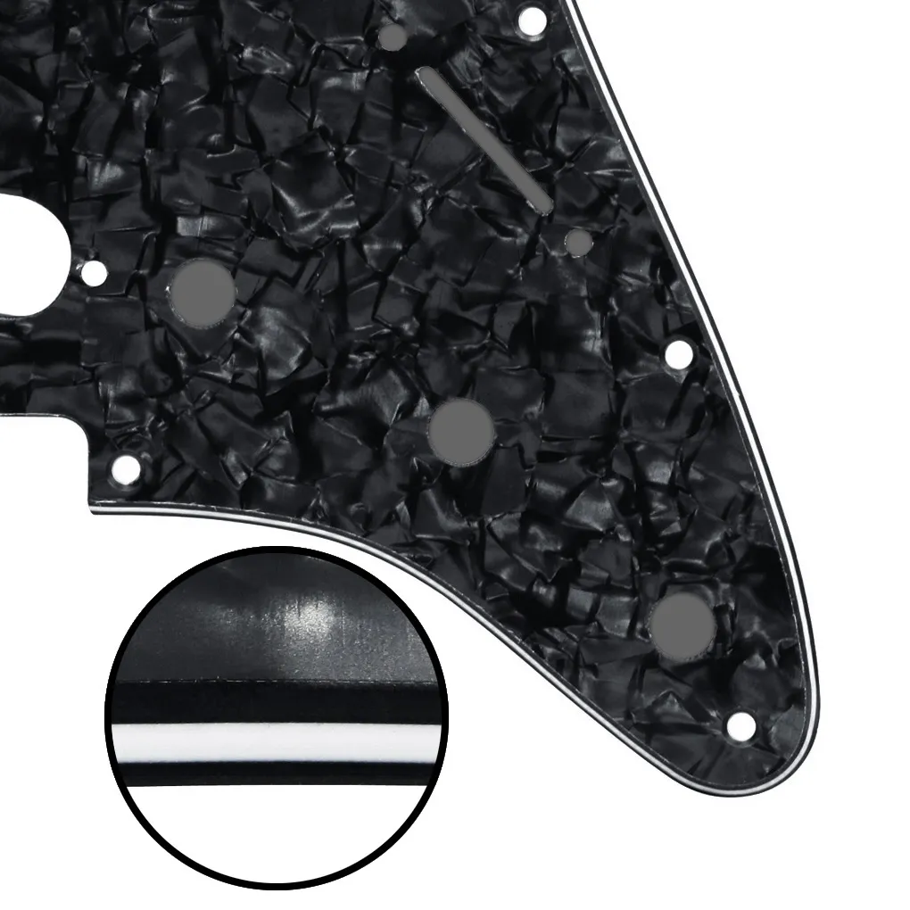 4 -й SSS Guitar Pick Guard 11 Dole Plate для электрогитарных аксессуаров Black Pearl