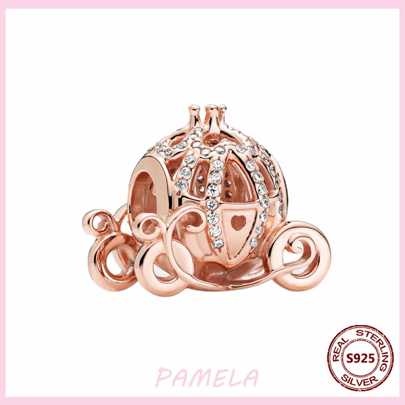 Pamela 925 Gümüş Kabak Araç Bebek Araba Takılar Pandora Bilezik Takı için DIY