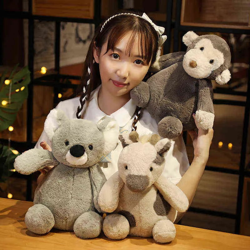 Super Soft Furry Baby Sussen Cuddle Bunny Dog Pig Koala Dinosaur Panda Cuddles Doll Cuscino Regalo Kawaii bambini J220704