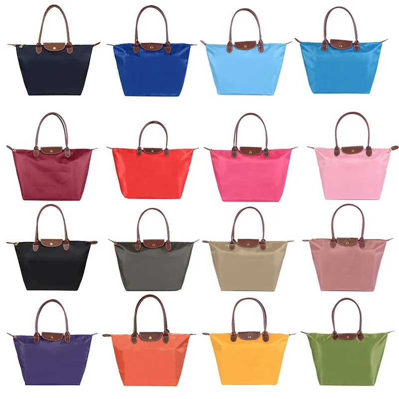 Kvällspåsar kvinnor vattentät axelväska handväska nylon fällbar strand designer kvinnlig rese shopping tote bolsa sac feminina245i